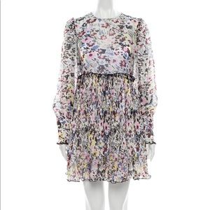 GANNI Floral Pleated Georgette Dress
